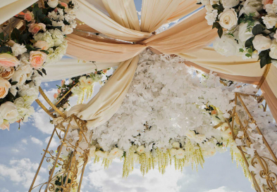 Wedding floral mandap decoration