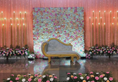 Wedding stage decoration with flower