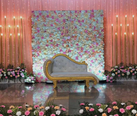 Wedding stage decoration with flower